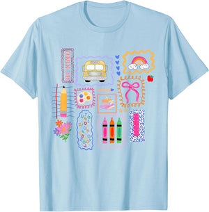 Colorful Doodle Back to School Preppy Student Teacher Women