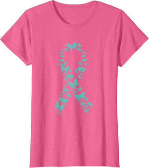 Teal Ribbon Butterflies Ovarian Cancer Awareness