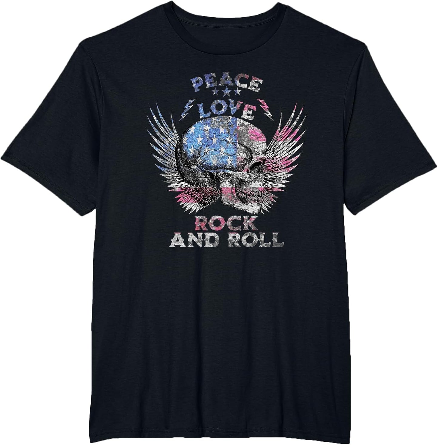 Peace Love Rock and Roll Distressed Rock Concert
