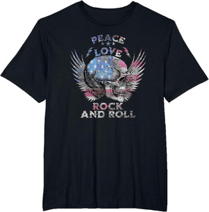 Peace Love Rock and Roll Distressed Rock Concert