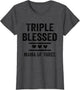 Triple Blessed Mama of Three Boys Girls Kids Blessed Mom