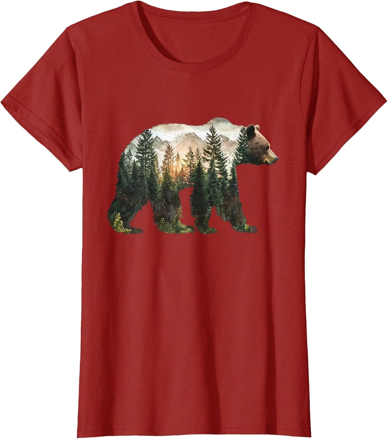Bear Forest Mountains Trees Nature Sunset Outdoor Graphic