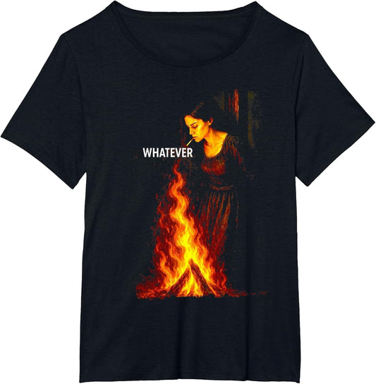 Burning Smoking Witch Pyre, Halloween Dark Humor Gothic