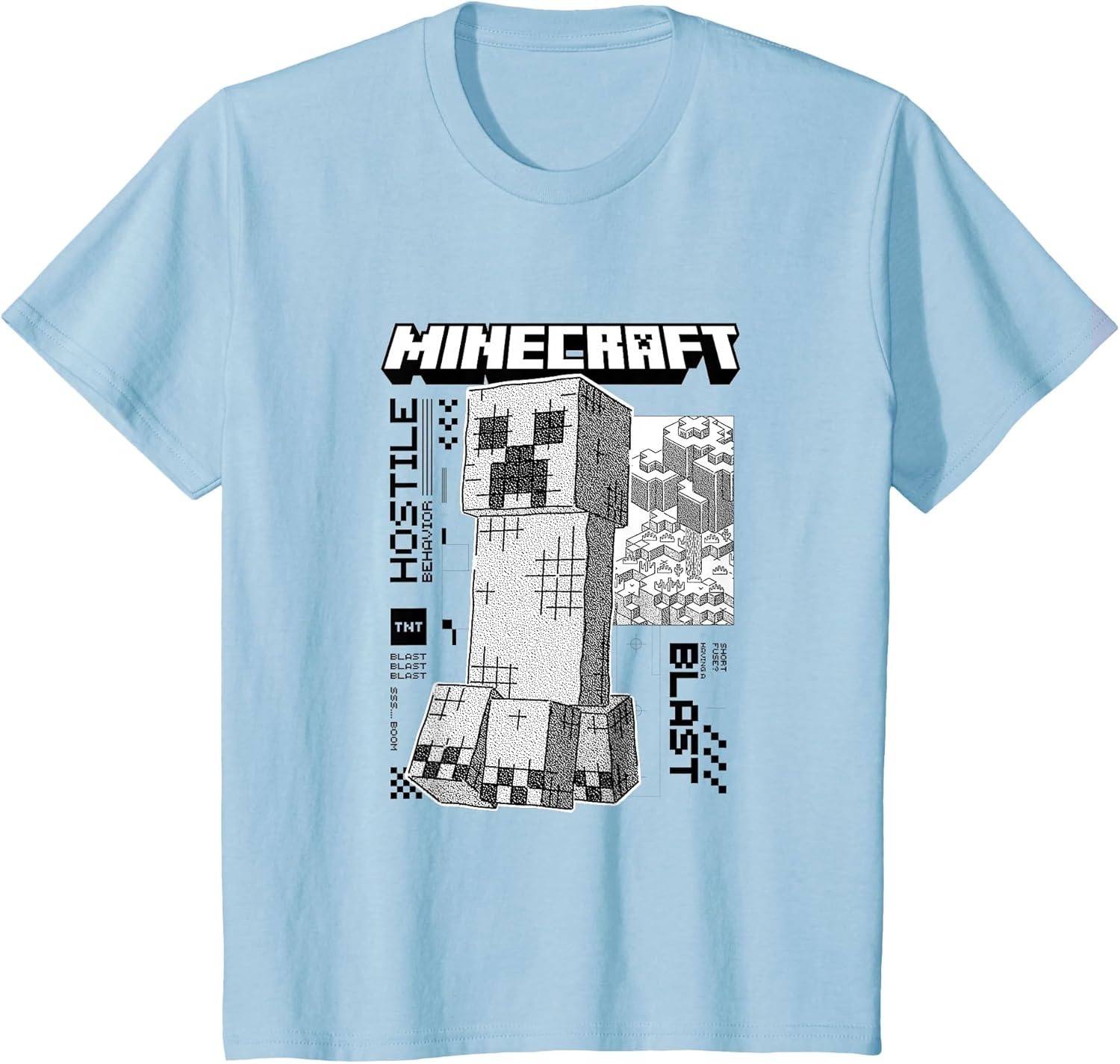 Minecraft Creeper Monochrome with Block Forest
