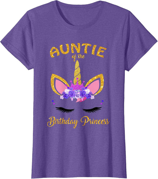 Aunt of The Birthday Princess Unicorn Birthday Girl Auntie