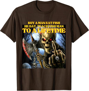 Buy A Man Eat Fish Wrong Funny Hard Skeleton Meme