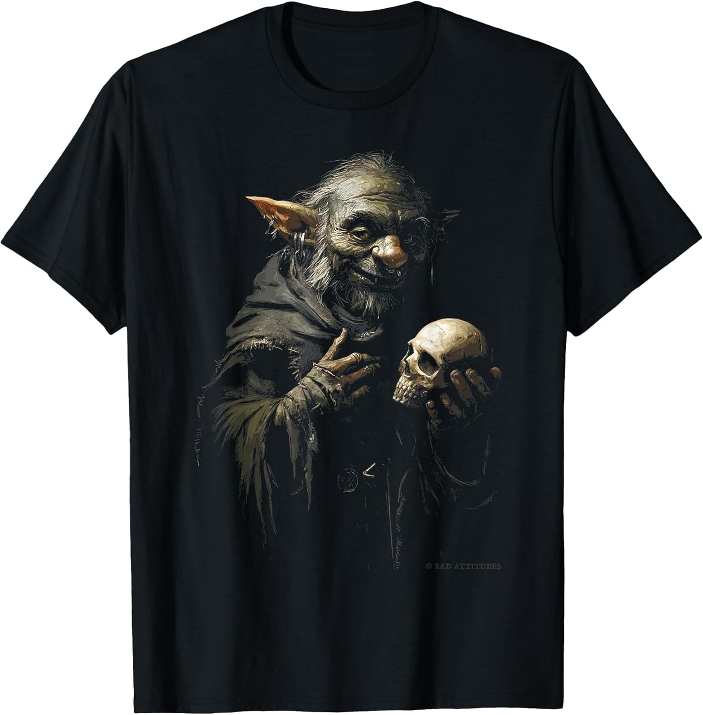 Goblin with Skull Goblincore Gothic Dark Aesthetic