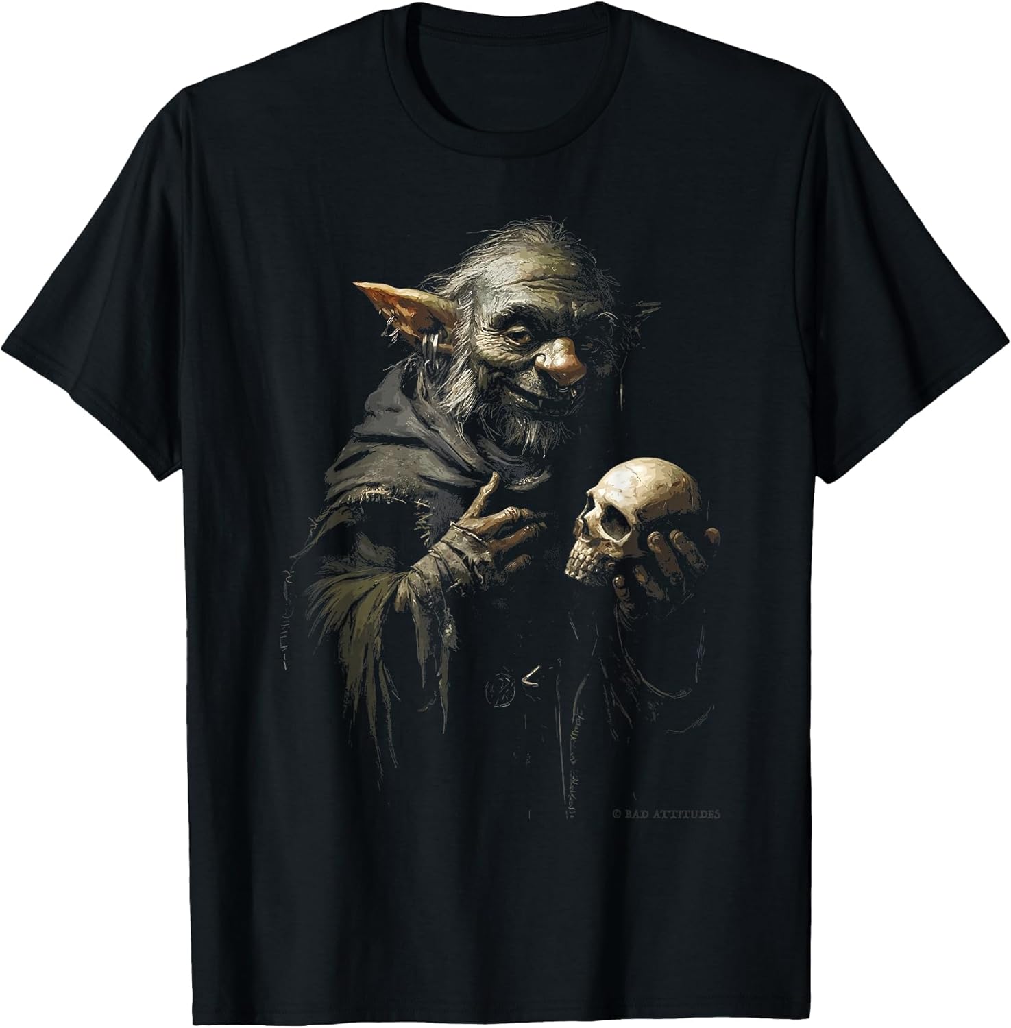 Goblin with Skull Goblincore Gothic Dark Aesthetic