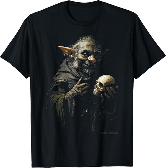 Goblin with Skull Goblincore Gothic Dark Aesthetic