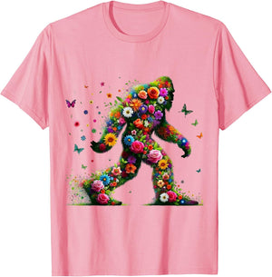 Floral Bigfoot Colorful Flower Power Hippie Sasquatch Art