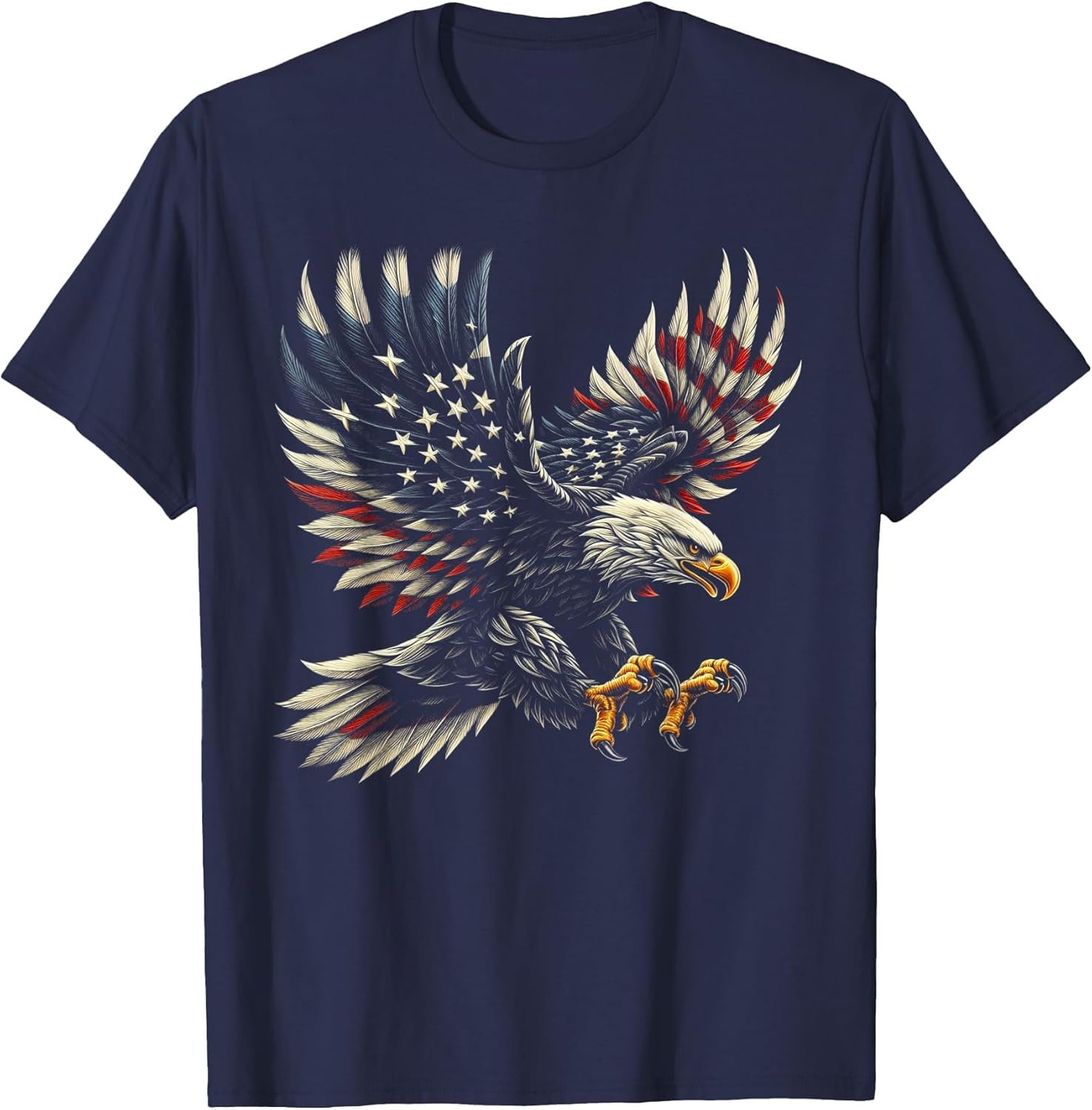 Patriotic American with Eagle and USA Flag