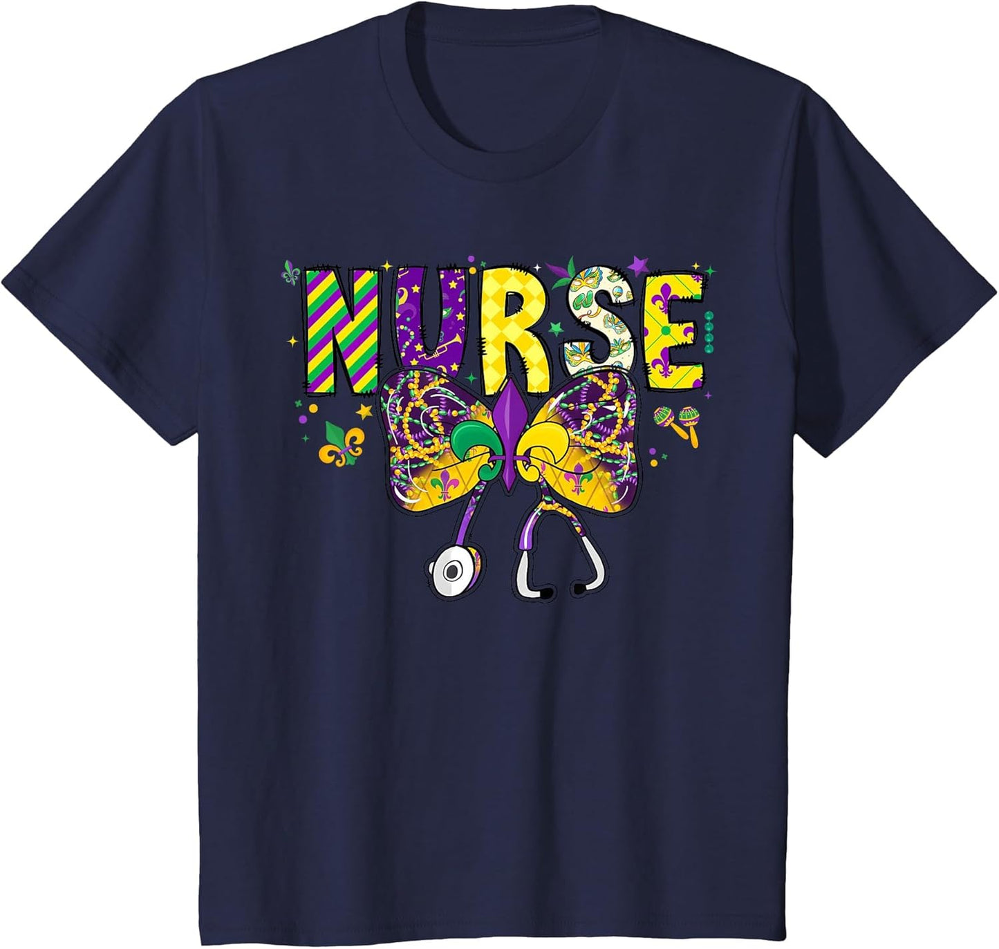 Nurse Mardi Gras Coquette Bow Stethoscope Girls Women