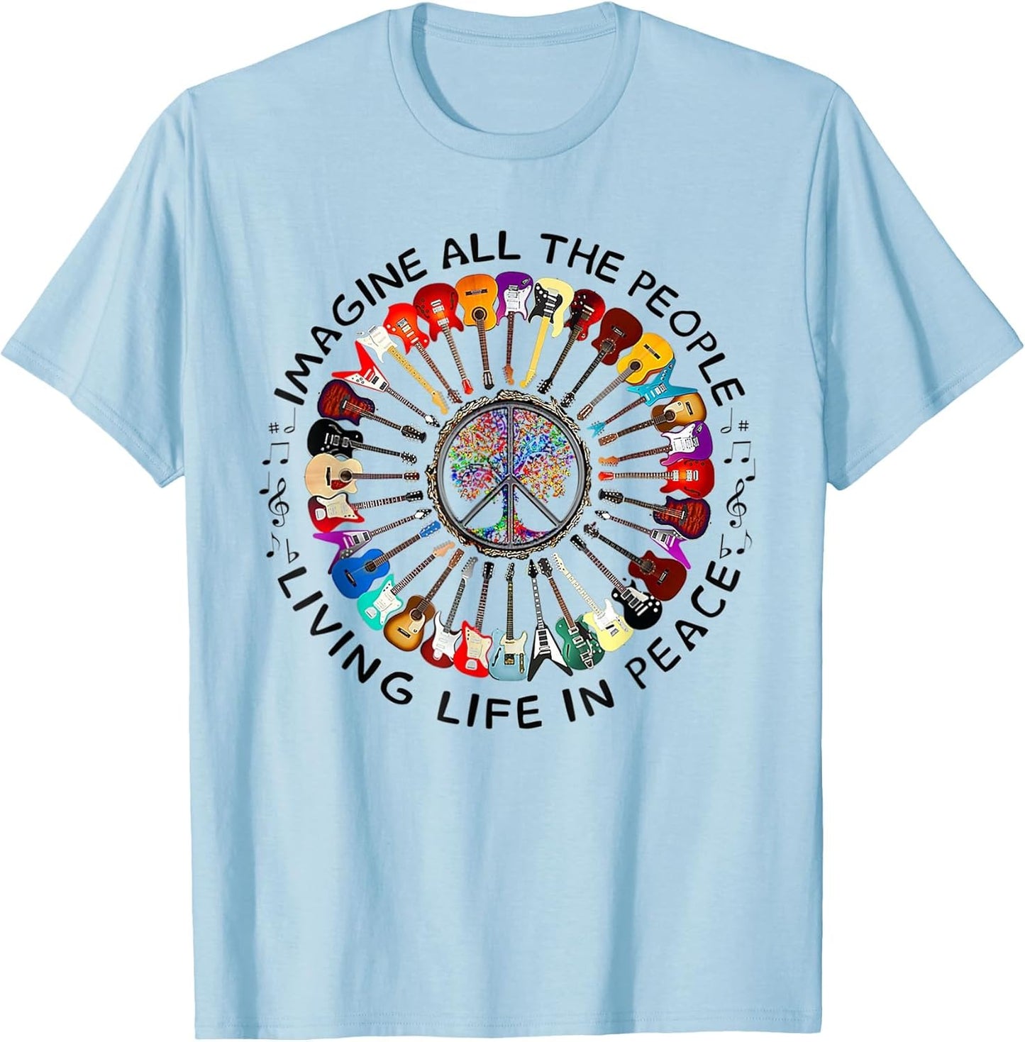 Imagine Music Peace and Music Guitar Circle Harmony