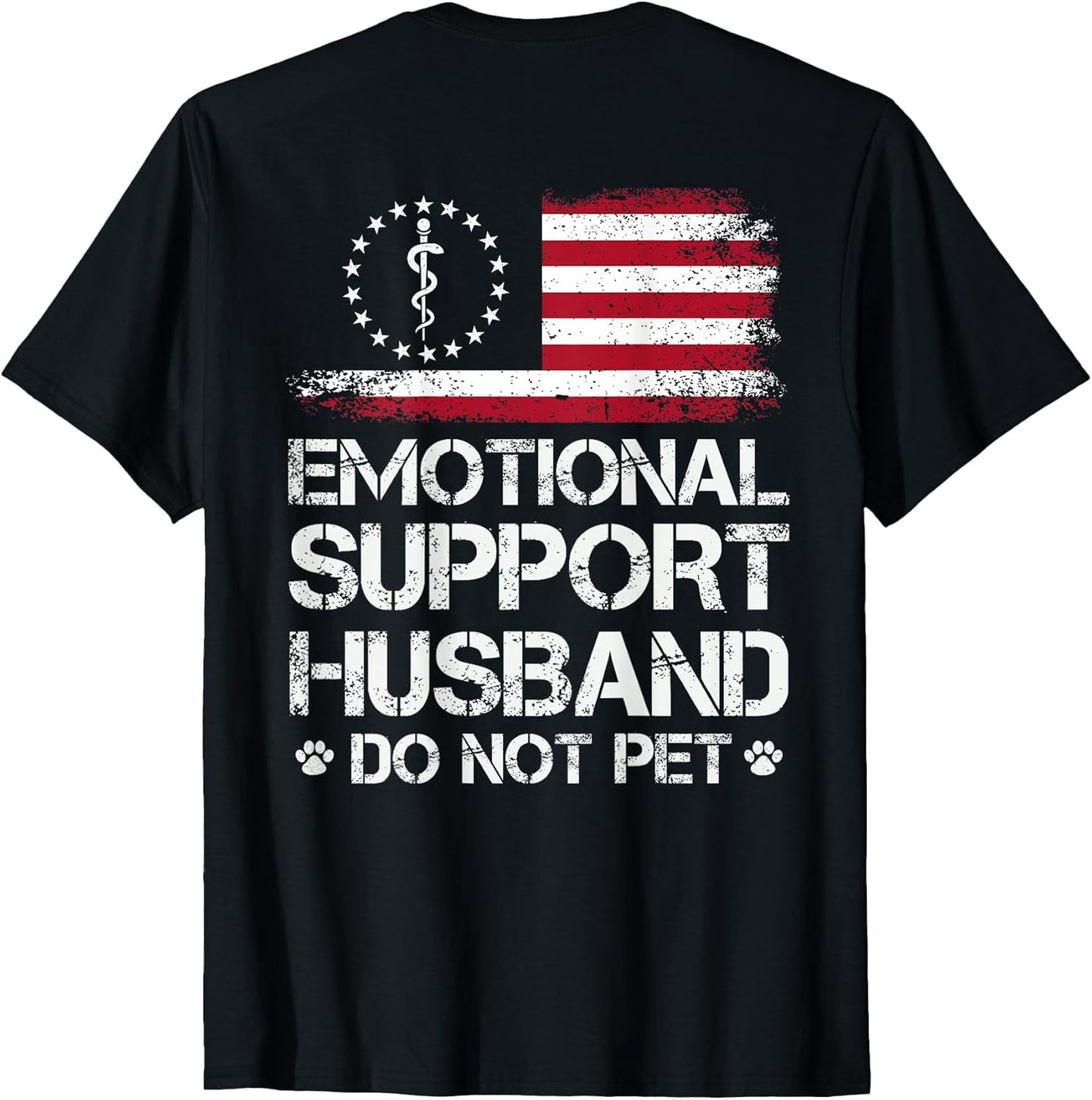 ON Back Emotional Support Husband Do Not Pet American Flag
