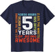 Kids 5th Birthday 5 Years Old Vintage Retro 60 Months Boy Girl
