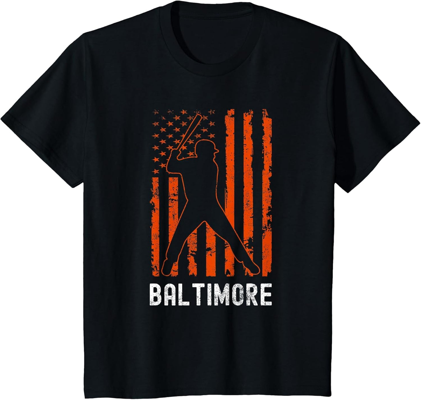 Baltimore Maryland American Flag Baseball Weathered