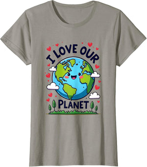 I Love Our Planet Earth Day Graphic Design