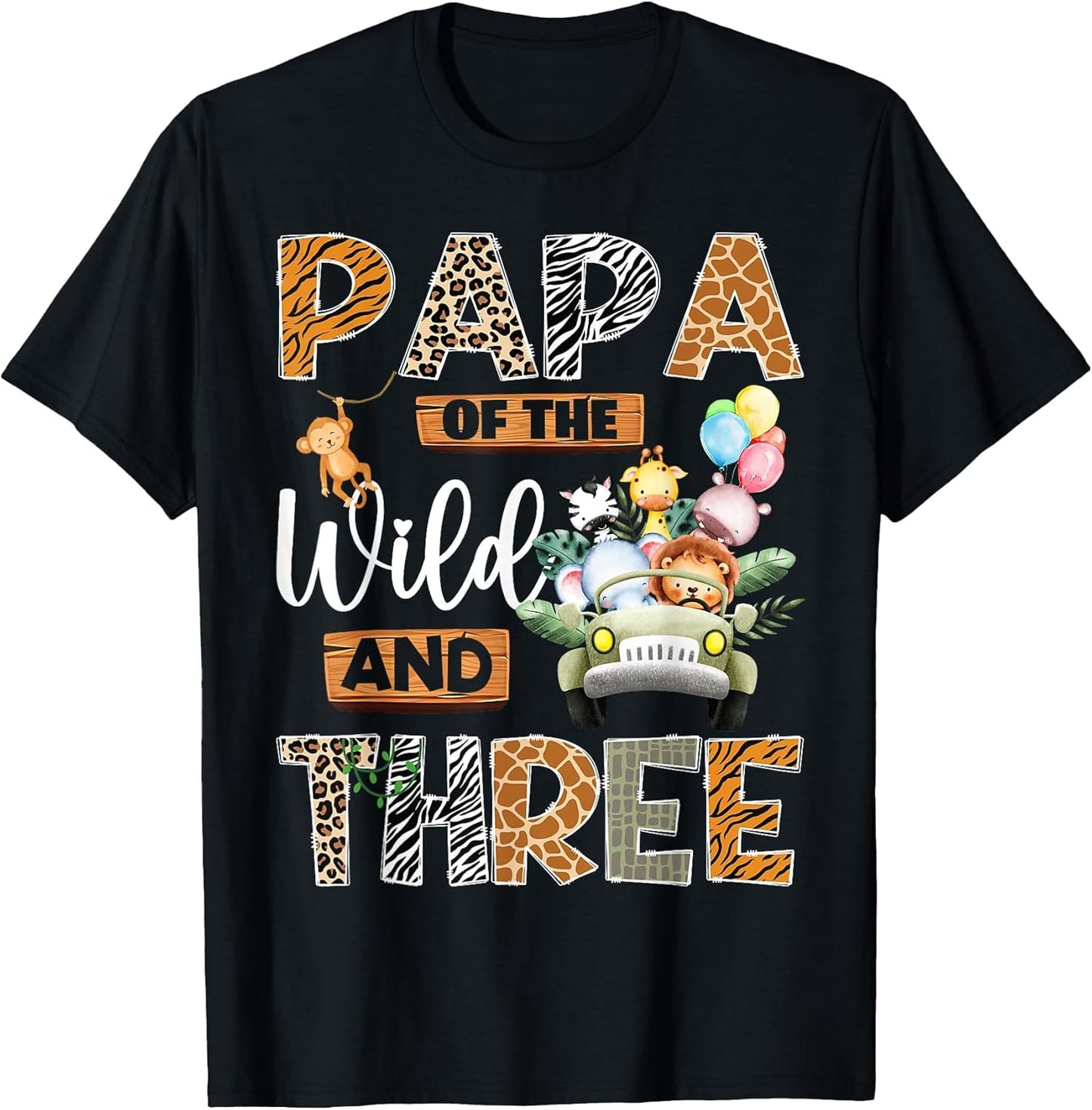 Papa of The Wild and Three 3Rd Birthday Boy Safari Truck