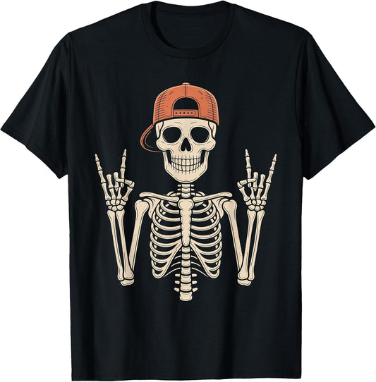 Rocker Skeleton Cap Skater Cool Halloween Punk Rock Men Boys