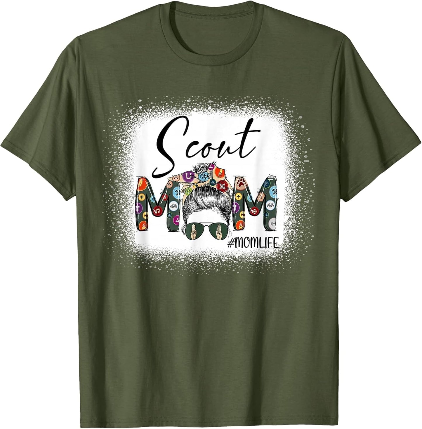 Scouting Scout Mom Life Messy Bun Hair Bleached Mother's Day