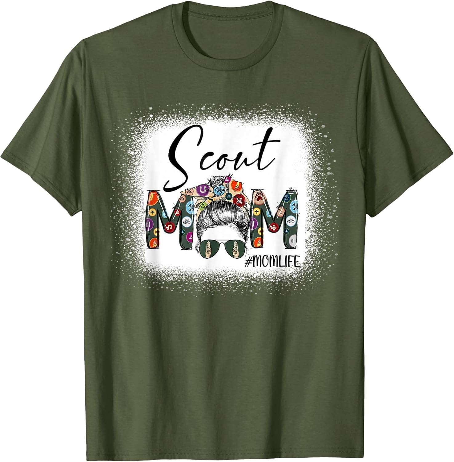 Scouting Scout Mom Life Messy Bun Hair Bleached Mother's Day