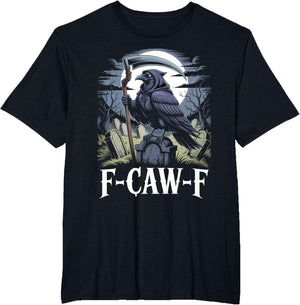 Gothic Grim Reaper Raven on Coffin Dark F-Caw-F Black Crow