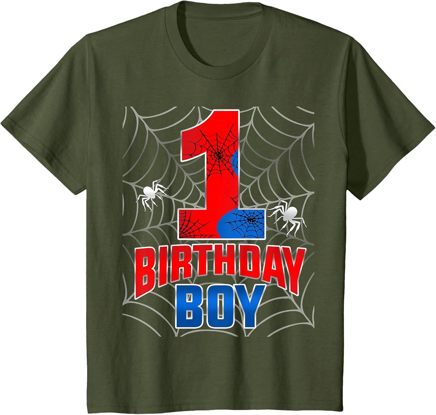 Kids 1 Year Old Shirt 1st Birthday Boy Spider One 1 Years Old