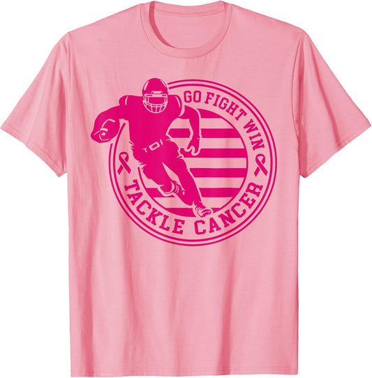 Tackle Breast Cancer Awareness Football Pink Ribbon Boys Kid