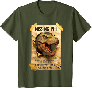 Missing Pet Dinosaur T-Rex Poster Funny Distressed Vintage