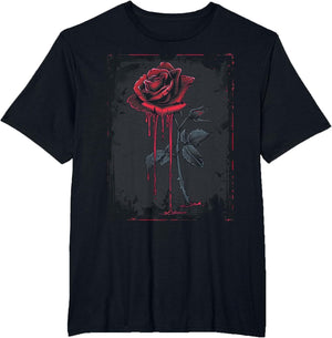 Anime Goth Withered Rose Blood Gothic Art Punk Vintage Edgy