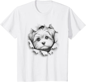 Cute Morkie Dog Peeking Design