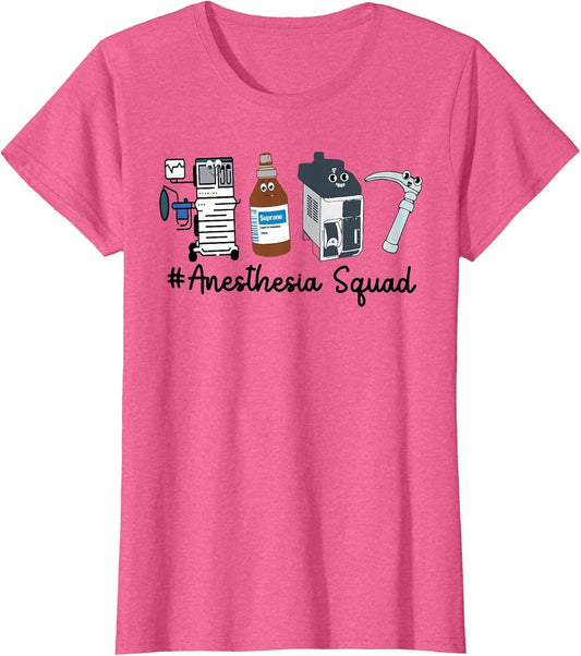 Funny Anesthesia Tech, Anesthesia Squad Goals CRNA Anesthesi , Women, Pink Heather, X-Small