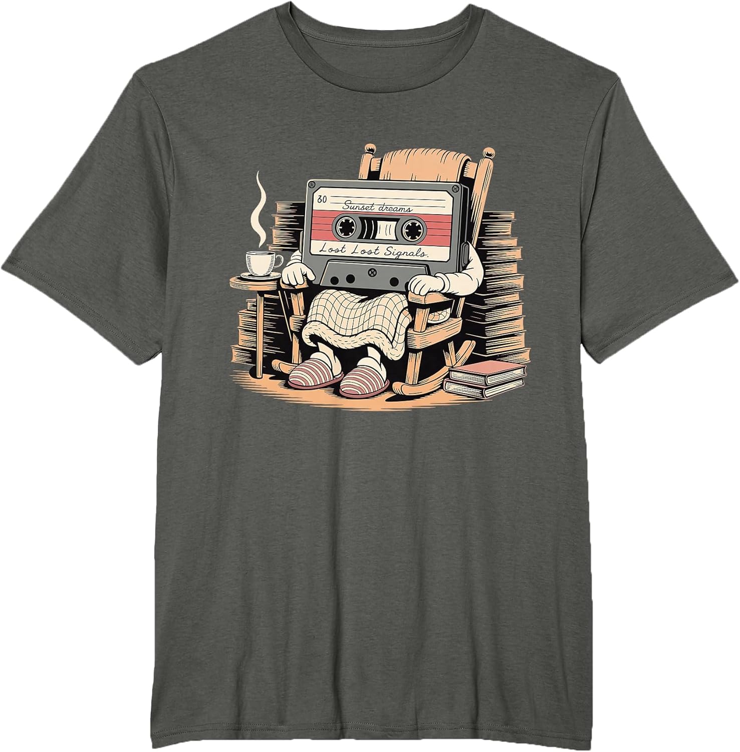 Funny Retro Old Cassette Tape Cartoon with Walker Nostalgia