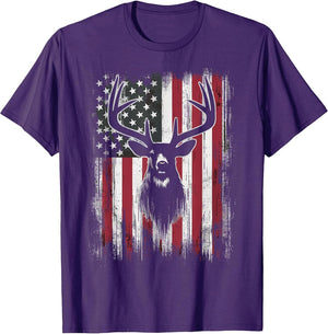 Deer Hunting American Flag