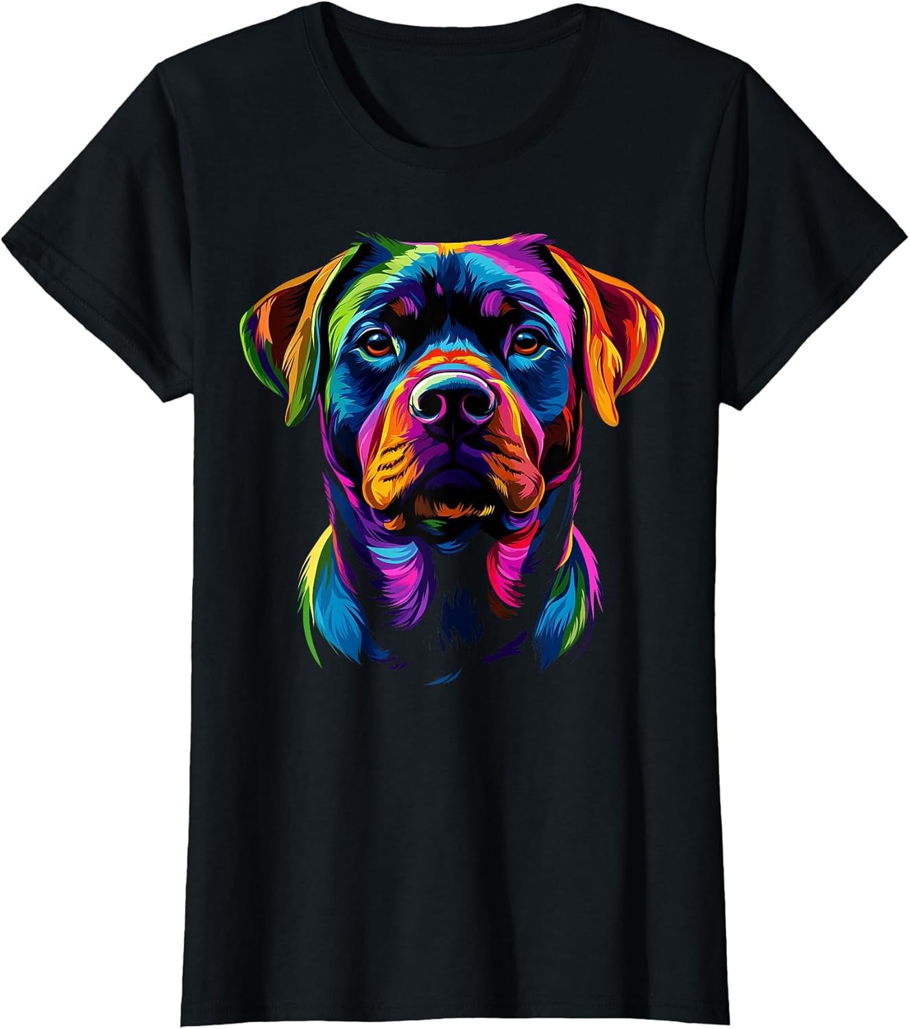 Colorful Rottweiler Face Rottie Dog Lover Men Women Black