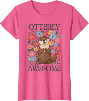 Otterly Awesome Cute Sea Otter Floral Flowers Funny Pun