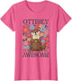 Otterly Awesome Cute Sea Otter Floral Flowers Funny Pun