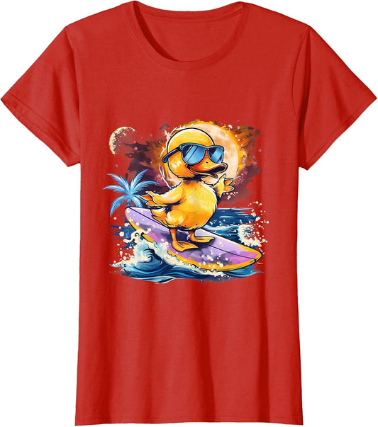 Rubber Duck Surfing Summer Beach Rubber Duckie Surfer