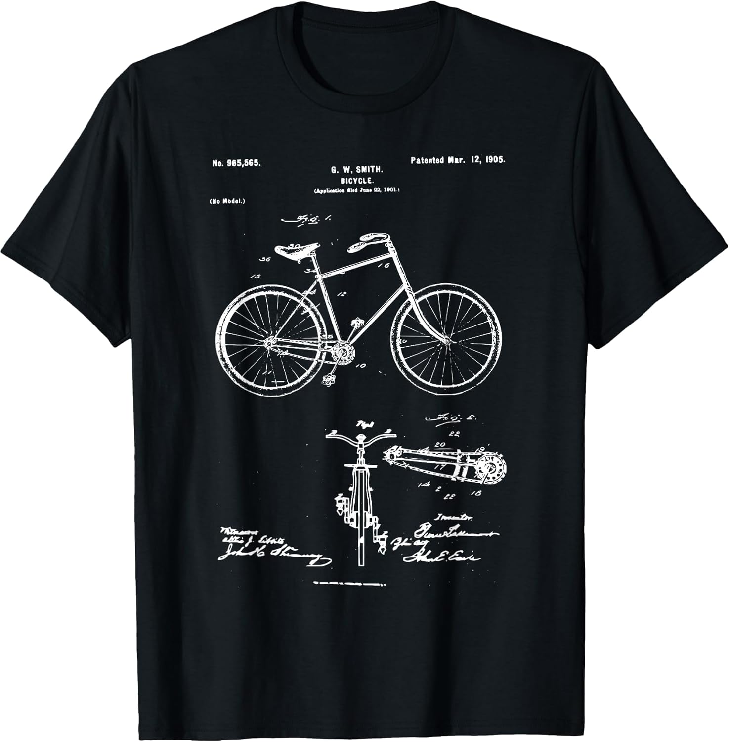 Vintage Patent Print 1900 Bicycle , Bike Shirt