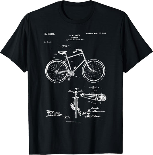 Vintage Patent Print 1900 Bicycle , Bike Shirt