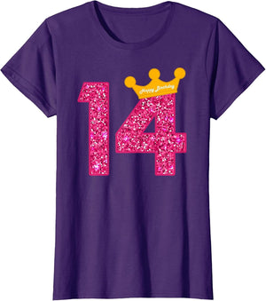 Happy Birthday Shirt, Girls 14th Party 14 Years Old Bday