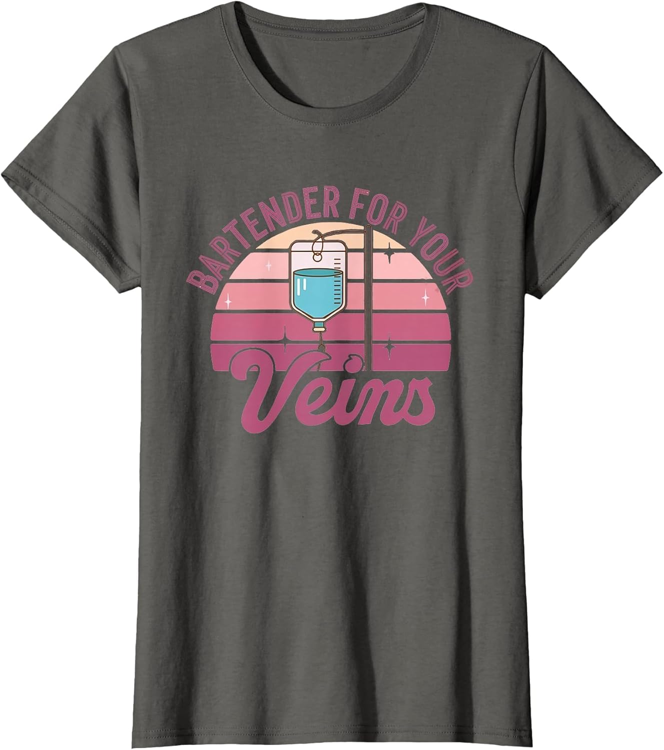 Bartender for Your Veins Intravenous Infusion Nurse IV Nurse , Women, Asphalt Grey, Large