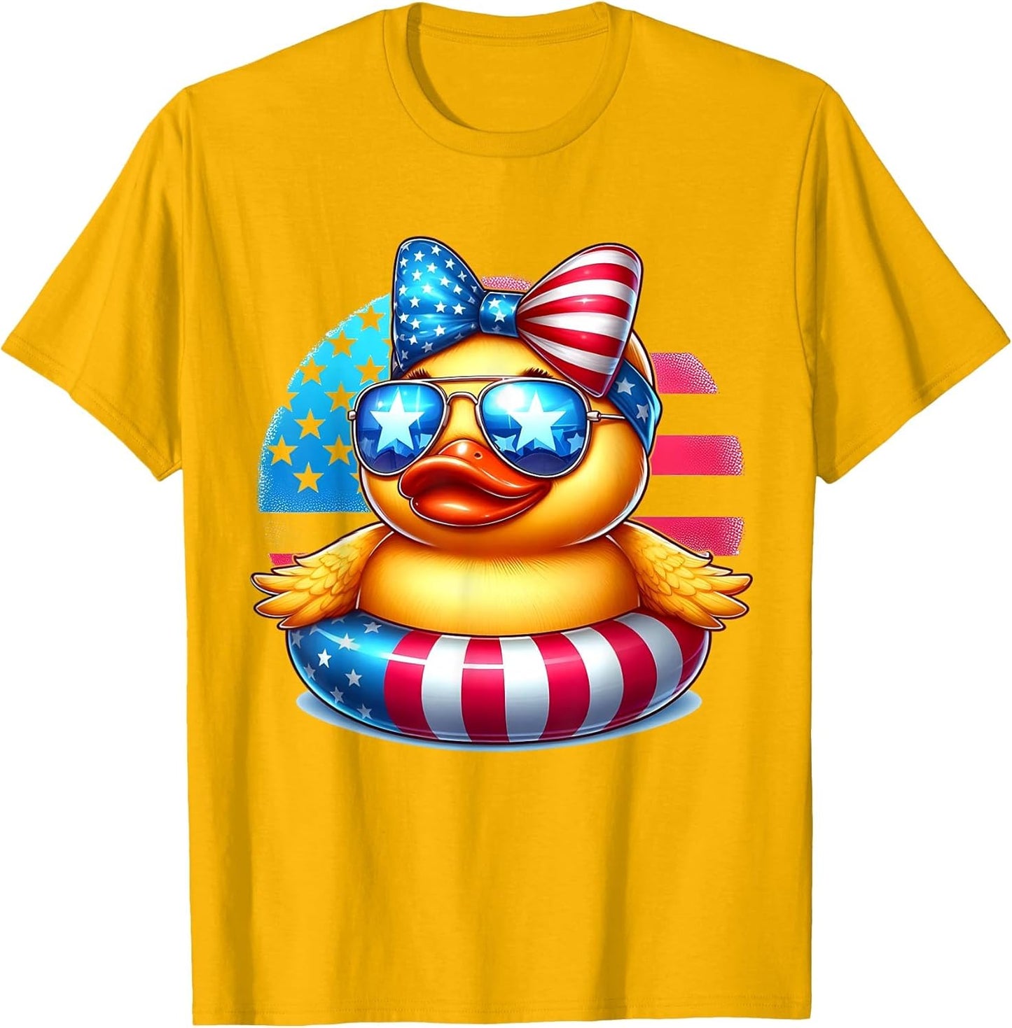 Cool Rubber Duck USA Flag Cute Duckie 4th of July Patriotic