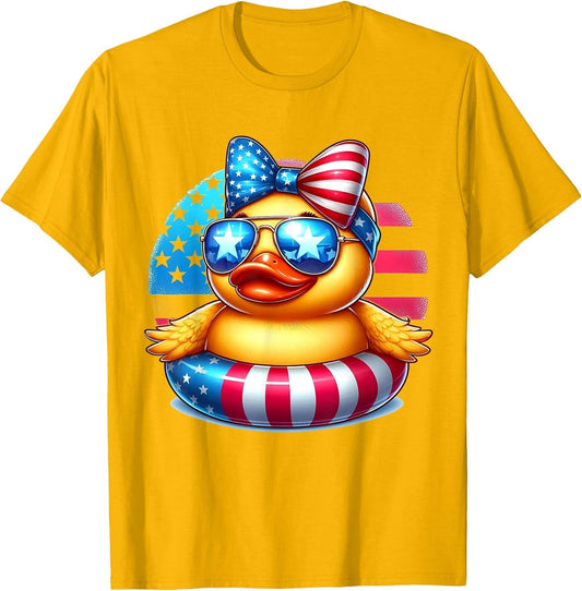 Cool Rubber Duck USA Flag Cute Duckie 4th of July Patriotic