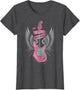 I Love Rock and Roll Pink Guitar Angel Wings Vintage