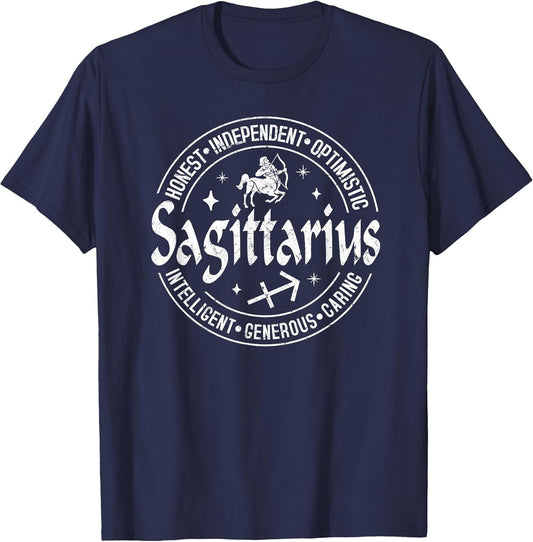 Sagittarius Virtues Vintage Style Zodiac Design, Sagittarius