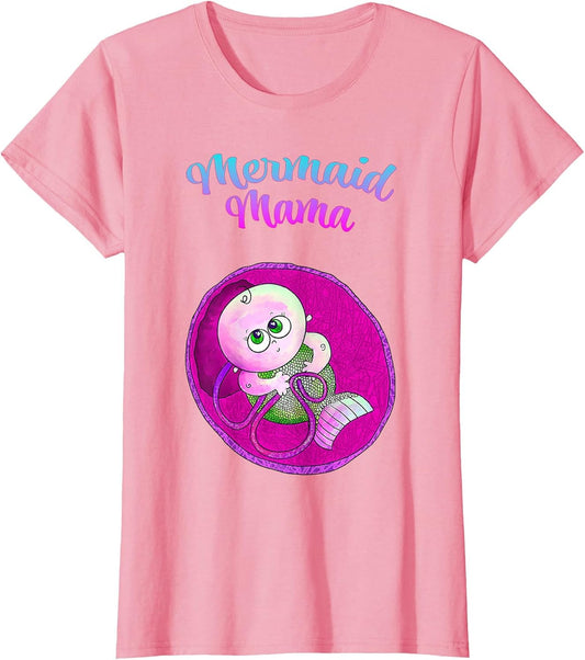 Mermaid Mama with Baby Mermaid in The Belly Pregnancy Shirt