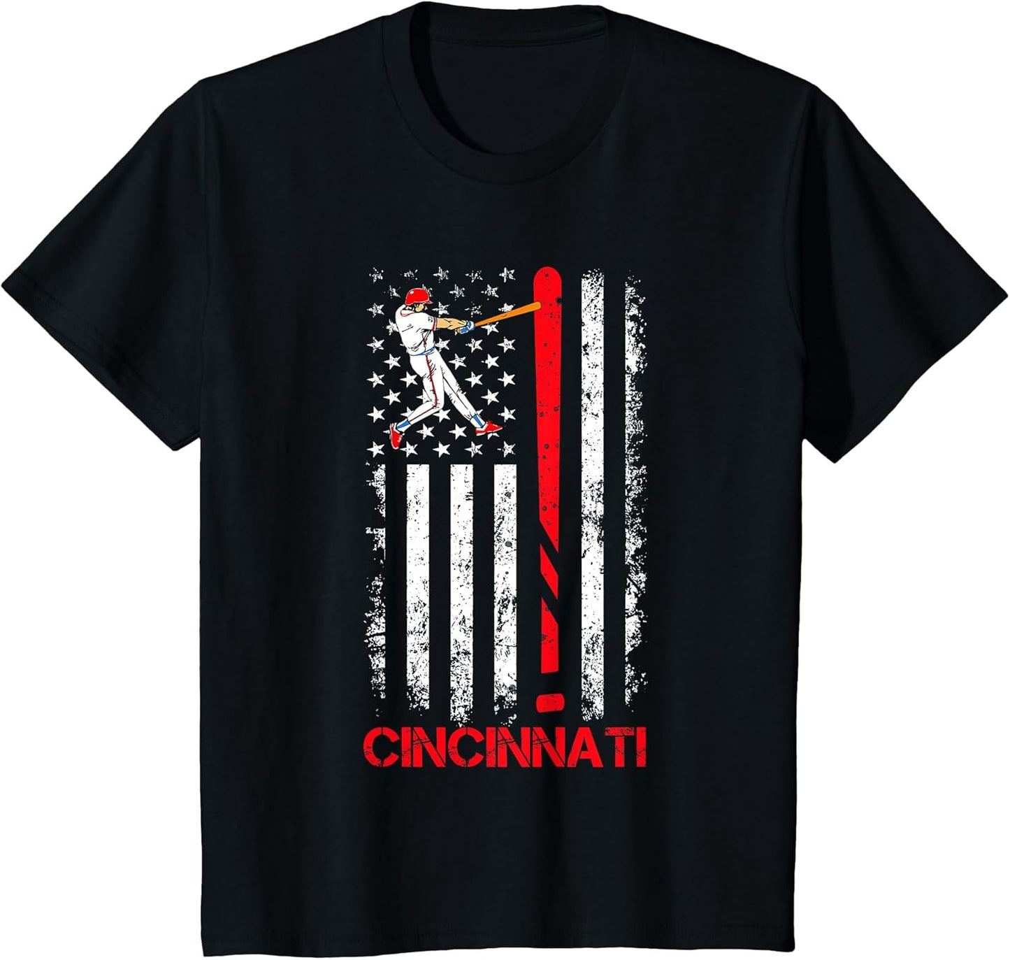 Vintage Cincinnati Baseball American US Flag Premium