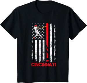 Vintage Cincinnati Baseball American US Flag Premium