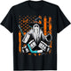 Hockey Goalie Ghost Halloween American Flag Ice Hockey